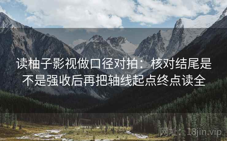 读柚子影视做口径对拍：核对结尾是不是强收后再把轴线起点终点读全