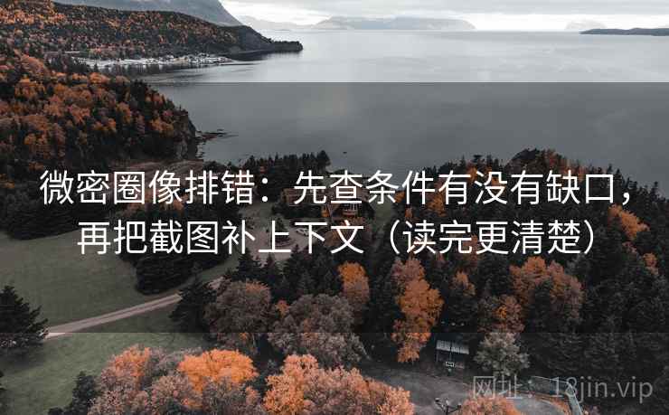 微密圈像排错：先查条件有没有缺口，再把截图补上下文（读完更清楚）